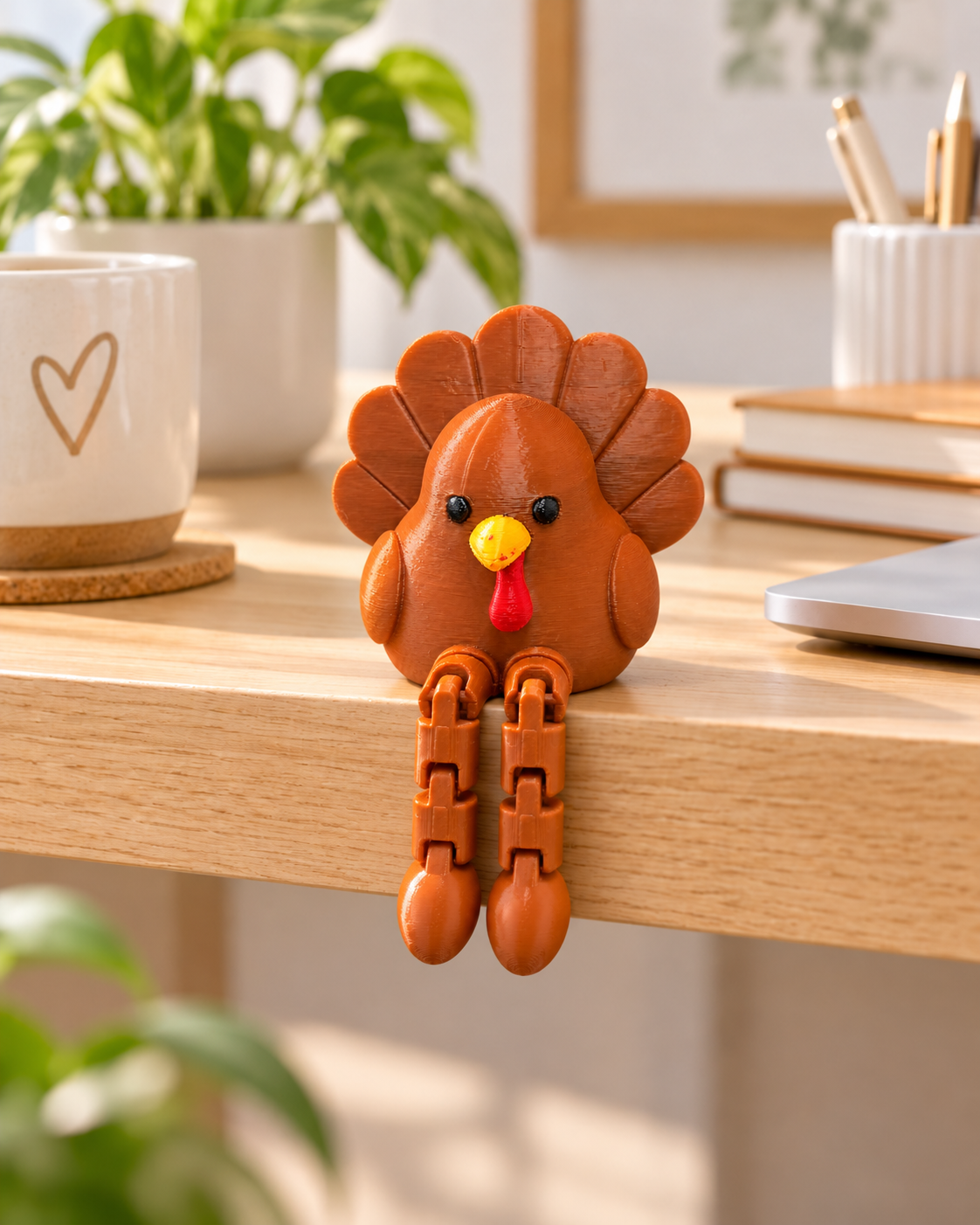 3D Printed Turkey Shelf Sitter – Articulating Legs & Thanksgiving Decor